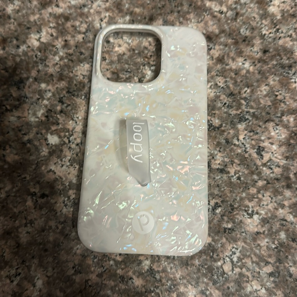 white opal shell iphone 14 pro case